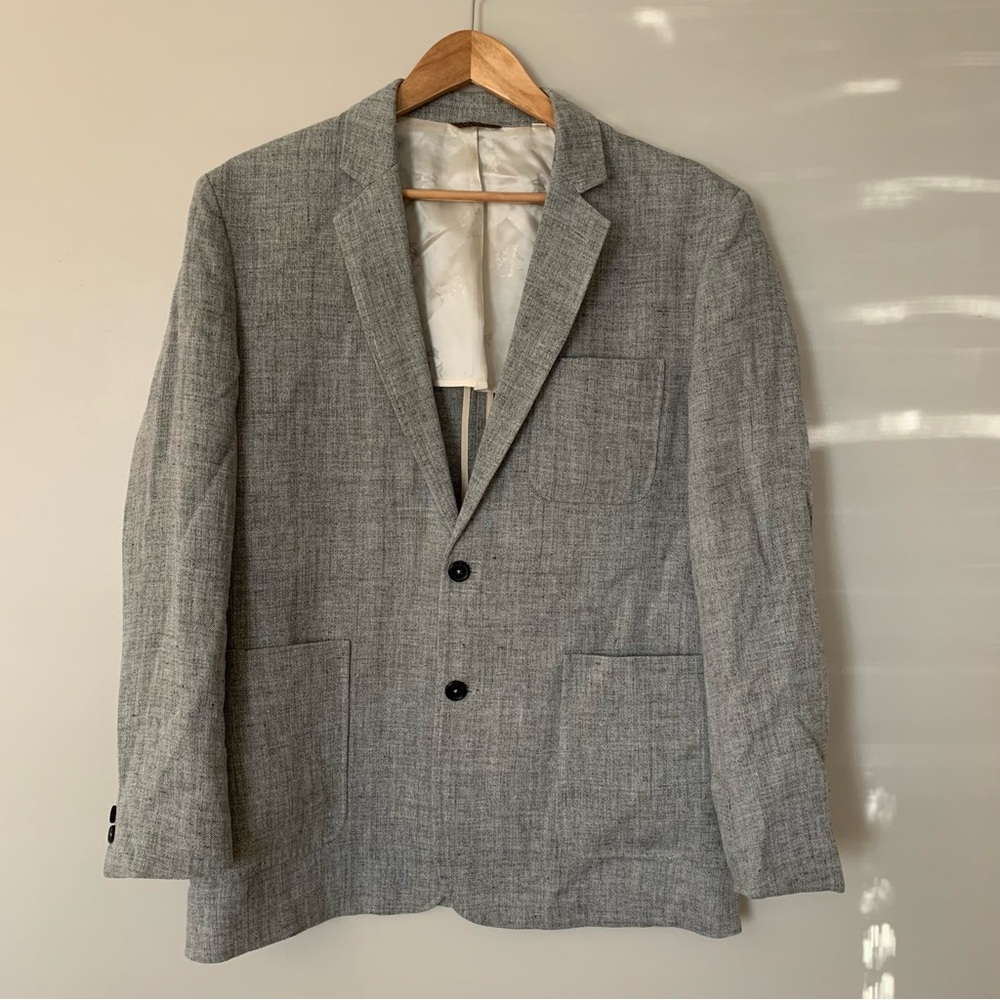 Men’s Billy Reid Linen Blazer Sport Coat Light Gray 42R